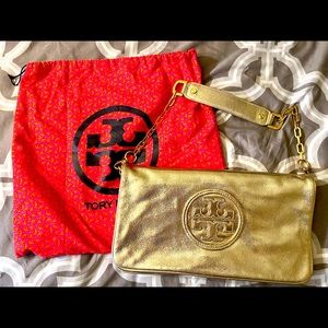 Tory Burch Gold Reva Clutch/Purse